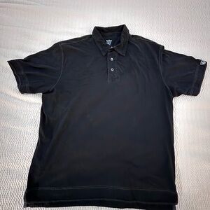 Kuhl Men's XL Polo 100% Organic Cotton Short Sleeve Black W Detailed Stitching